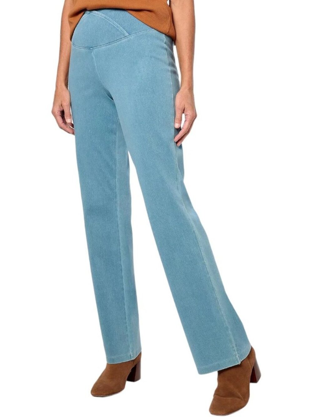 Women with Control Flare Pants Size 6 Regular Elite Prime Stretch Denim Blue NEW